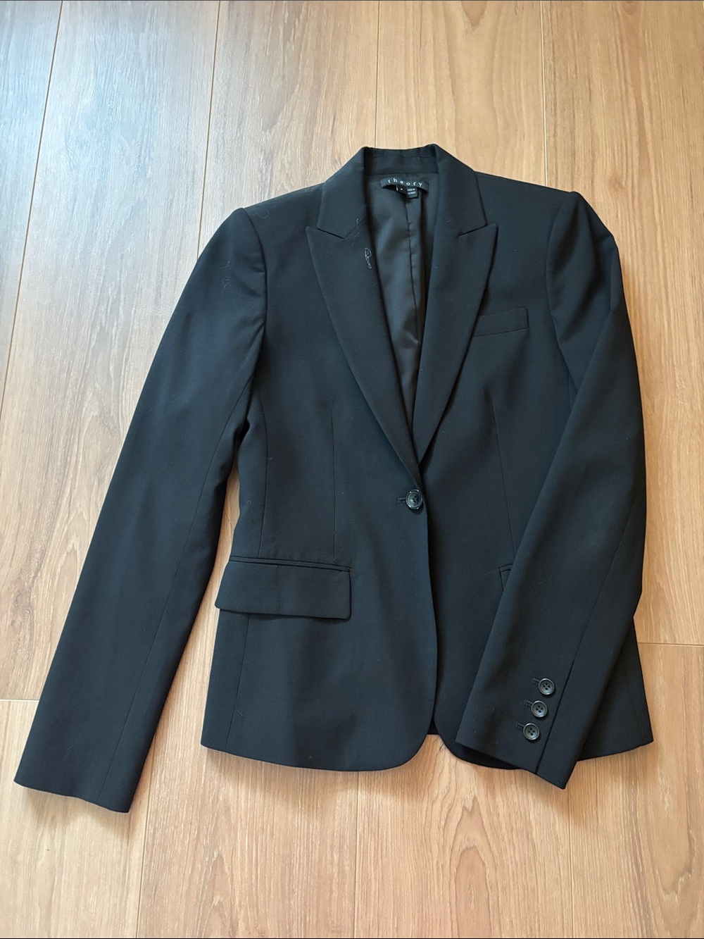 Theory Black Single-Button Women's Tailored Blazer